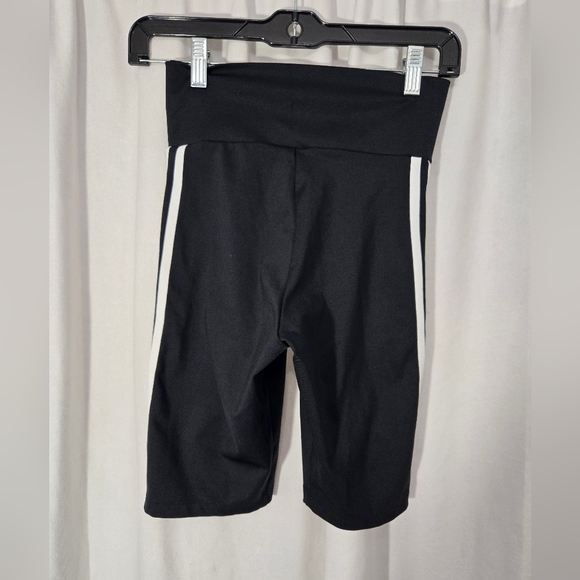 adidas Primeblue Women's Sz XS Black/White High Waist Biker Shorts - Picture 5 of 7